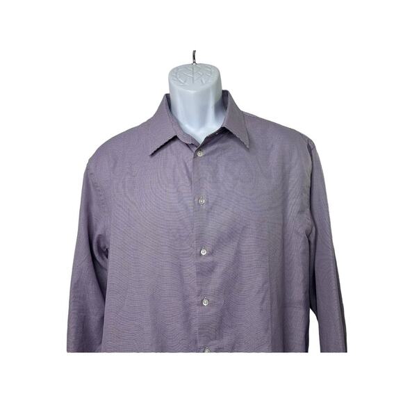 Emporio Armani New York Purple Long Sleeve Button Up Shirt Men's 43 17 - Picture 2 of 8